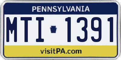 PA license plate MTI1391