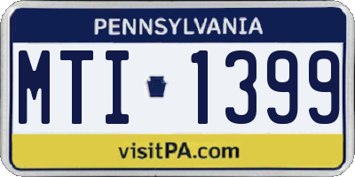 PA license plate MTI1399