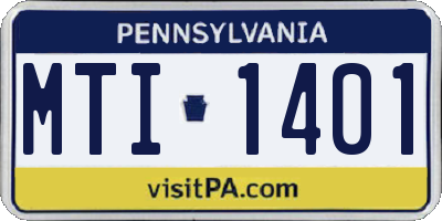 PA license plate MTI1401