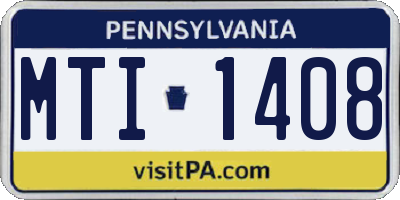 PA license plate MTI1408