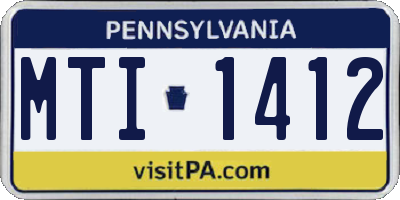 PA license plate MTI1412