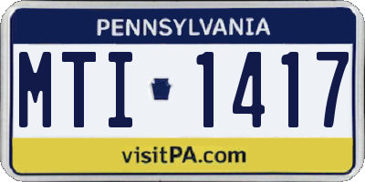 PA license plate MTI1417