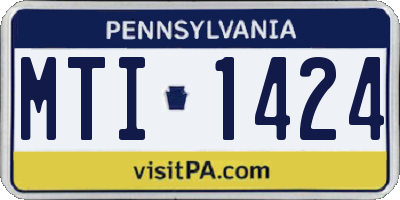 PA license plate MTI1424