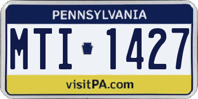 PA license plate MTI1427