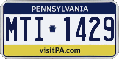 PA license plate MTI1429