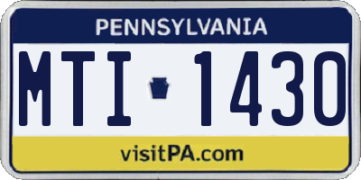 PA license plate MTI1430