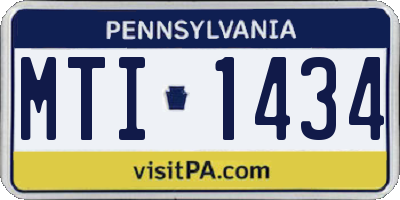 PA license plate MTI1434