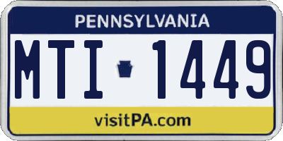 PA license plate MTI1449