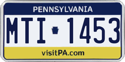 PA license plate MTI1453