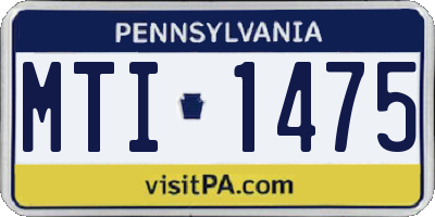 PA license plate MTI1475