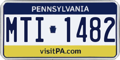 PA license plate MTI1482