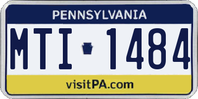 PA license plate MTI1484