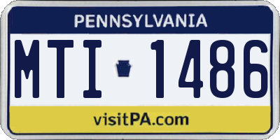 PA license plate MTI1486