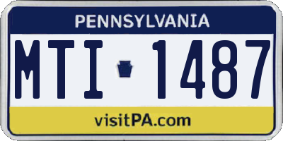 PA license plate MTI1487