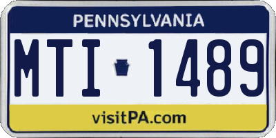PA license plate MTI1489