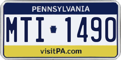 PA license plate MTI1490