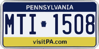 PA license plate MTI1508