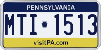 PA license plate MTI1513
