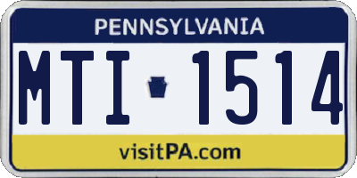 PA license plate MTI1514