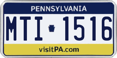 PA license plate MTI1516