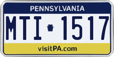 PA license plate MTI1517