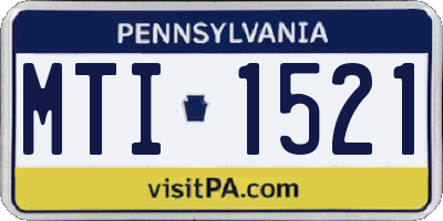 PA license plate MTI1521