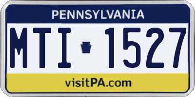PA license plate MTI1527