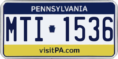 PA license plate MTI1536