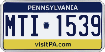 PA license plate MTI1539
