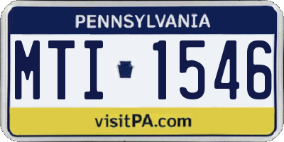 PA license plate MTI1546