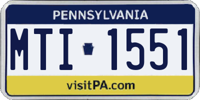 PA license plate MTI1551