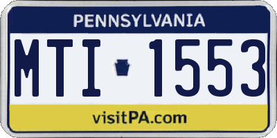 PA license plate MTI1553