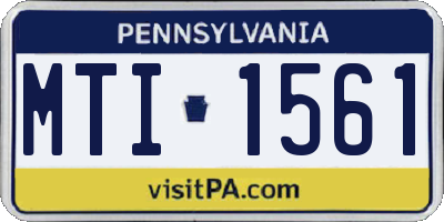PA license plate MTI1561