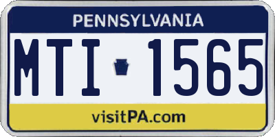 PA license plate MTI1565