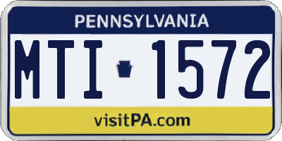 PA license plate MTI1572