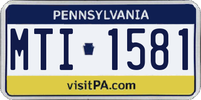 PA license plate MTI1581