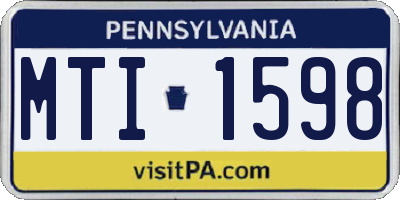 PA license plate MTI1598