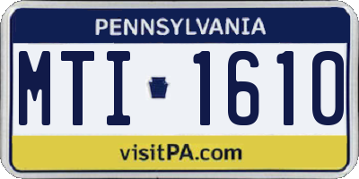 PA license plate MTI1610