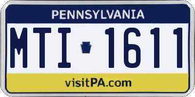 PA license plate MTI1611