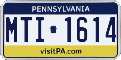 PA license plate MTI1614