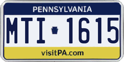 PA license plate MTI1615