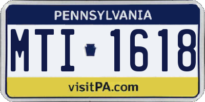 PA license plate MTI1618