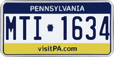 PA license plate MTI1634