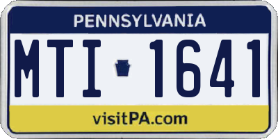 PA license plate MTI1641