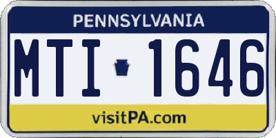 PA license plate MTI1646