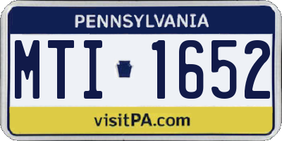 PA license plate MTI1652