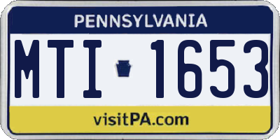 PA license plate MTI1653