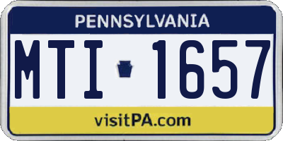 PA license plate MTI1657