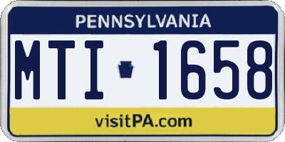 PA license plate MTI1658