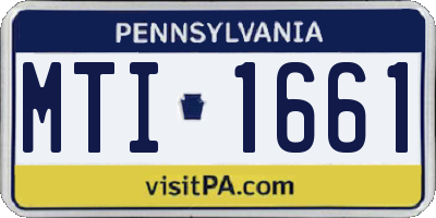 PA license plate MTI1661